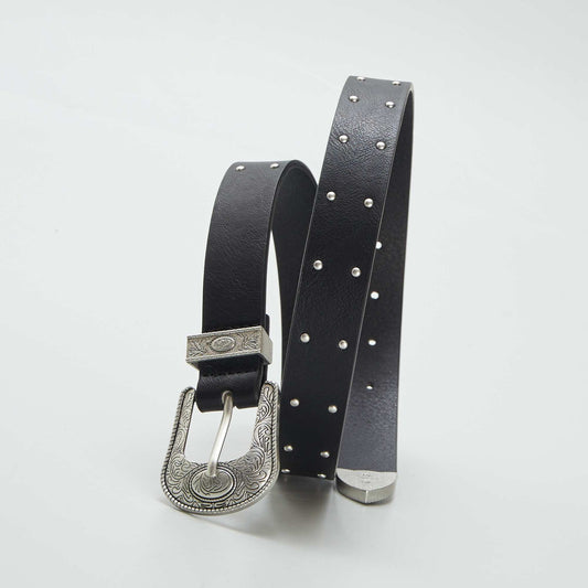 Western-style belt BLACK