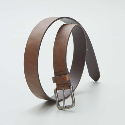 Basic belt with metal buckle BROWN