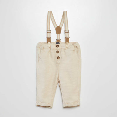 Chino-style trousers with detachable braces WHITE