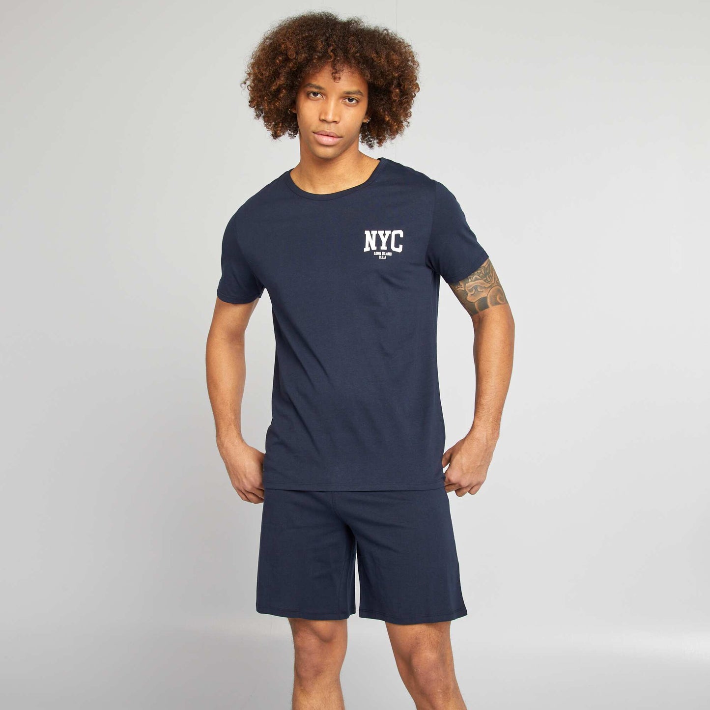 T-shirt and shorts pyjama set - 2-piece set BLUE