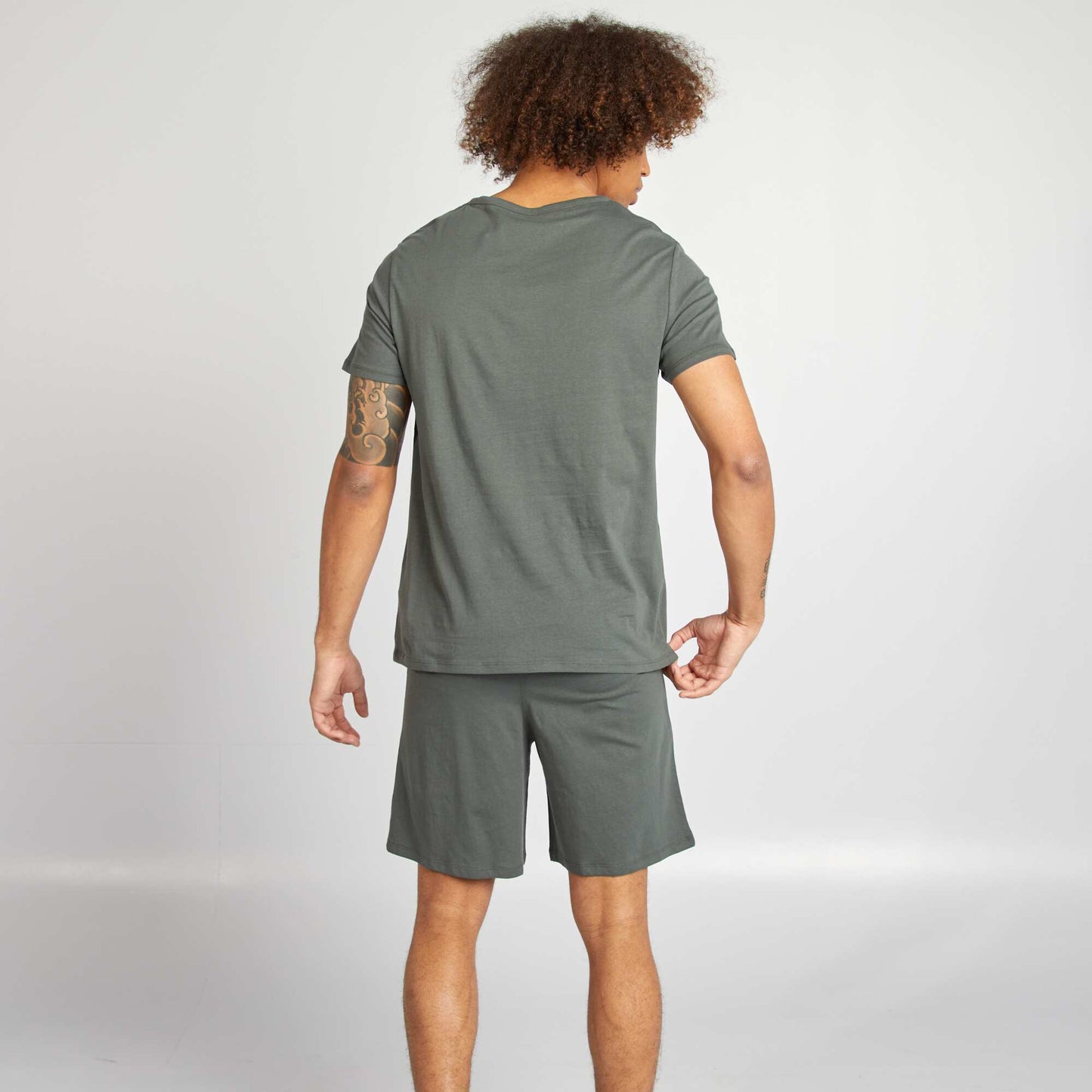 T-shirt and shorts pyjama set - 2-piece set GREEN