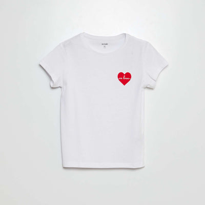 Printed jersey knit T-shirt WHITE