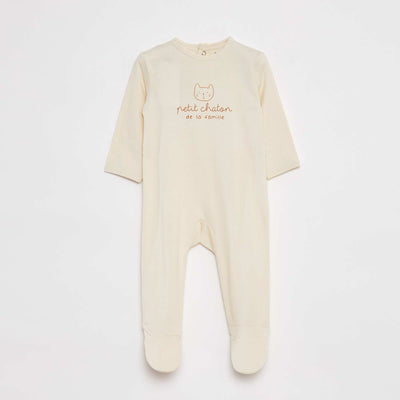 Lightweight sleepsuit with feet WHITE