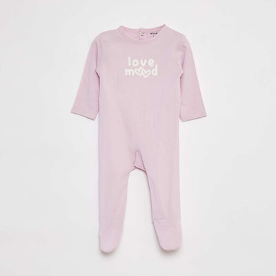 Lightweight sleepsuit with feet PINK