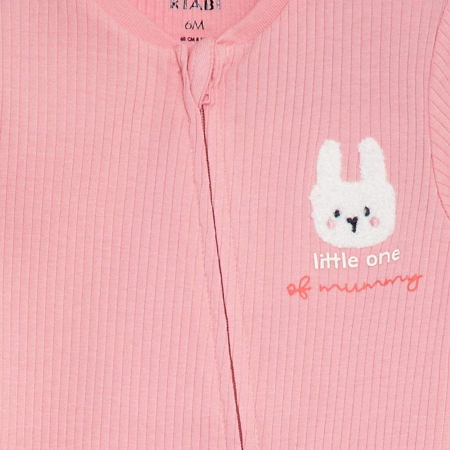Lightweight ribbed sleepsuit PINK