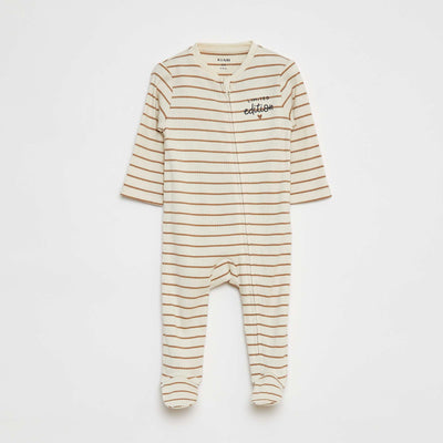 Lightweight ribbed sleepsuit WHITE
