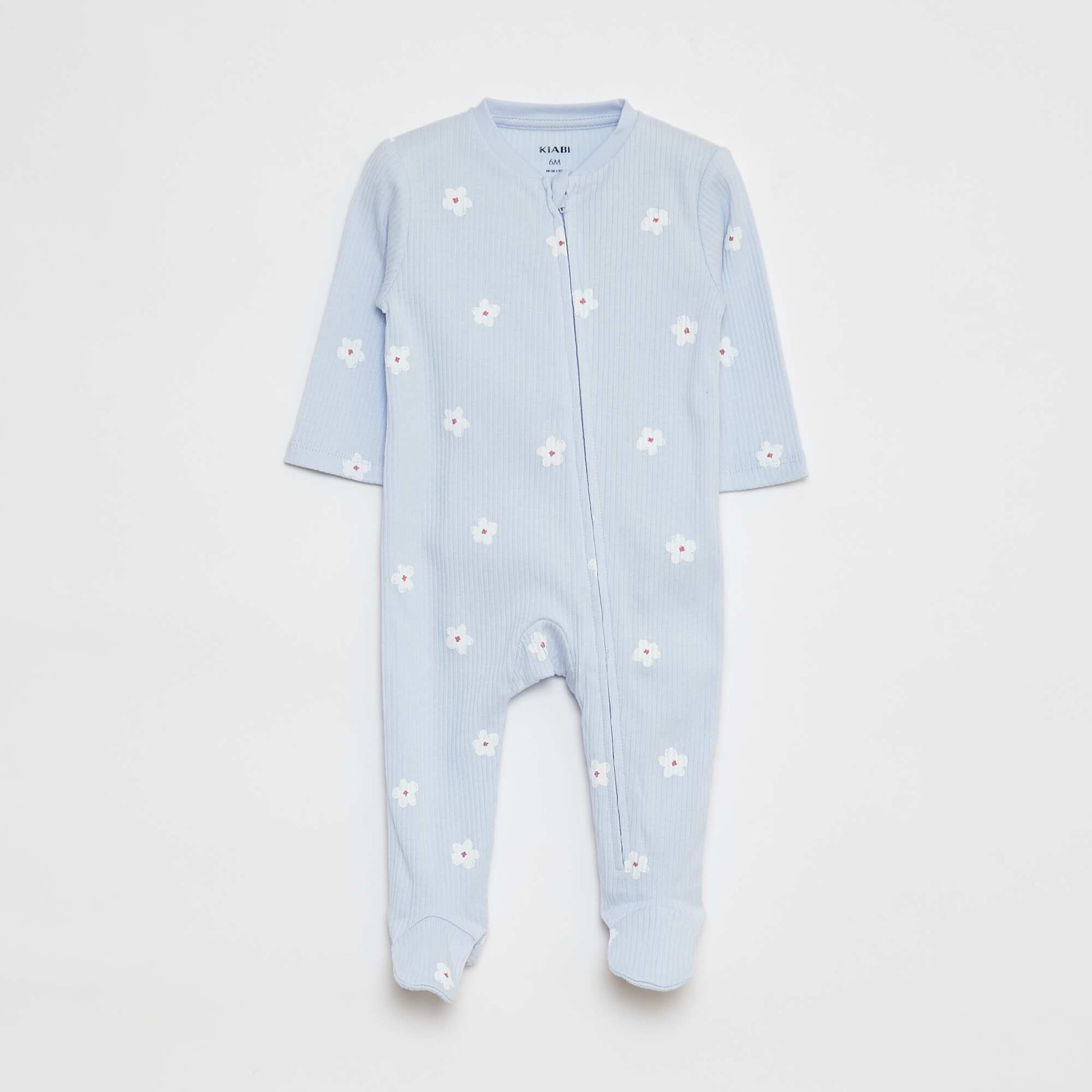 Shop Lightweight Ribbed Sleepsuit Blue for Baby Online Kiabi UAE