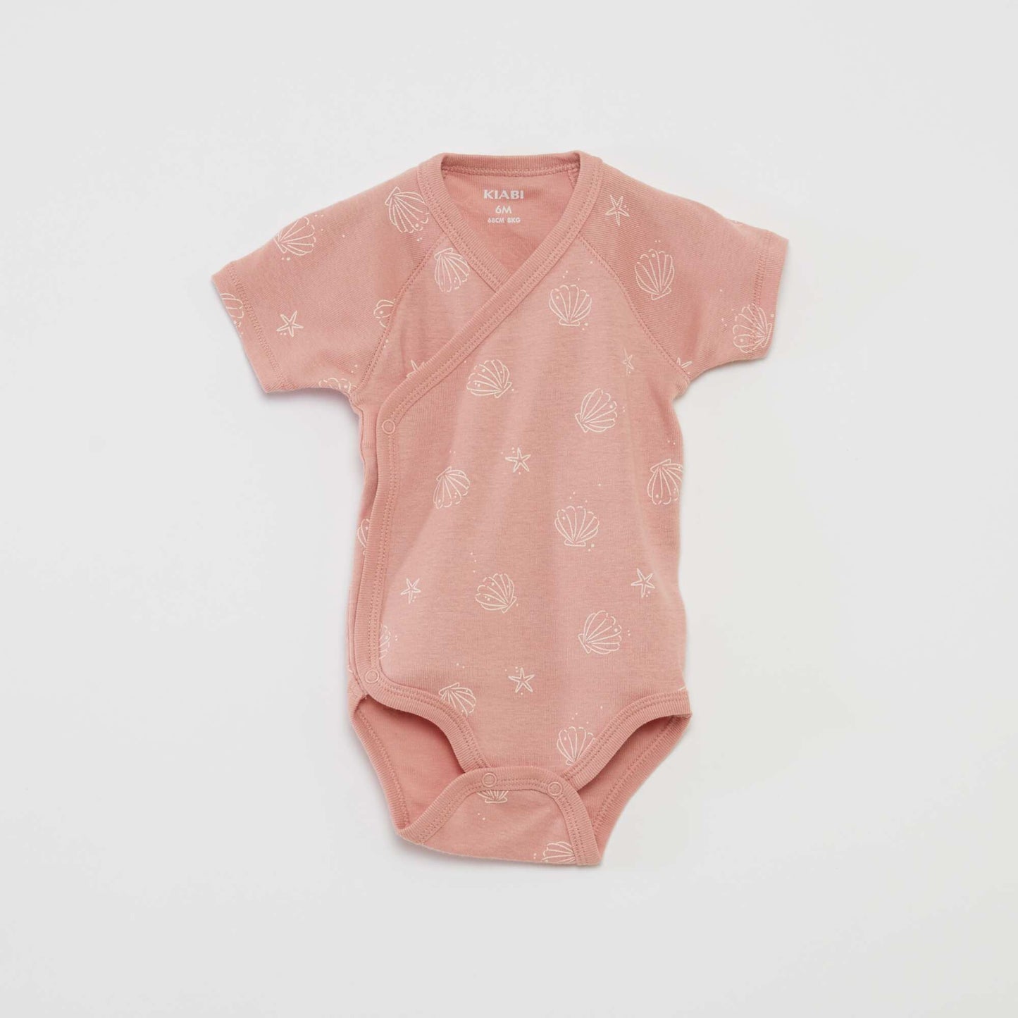 Pack of 3 bodysuits with crossover collar PINK