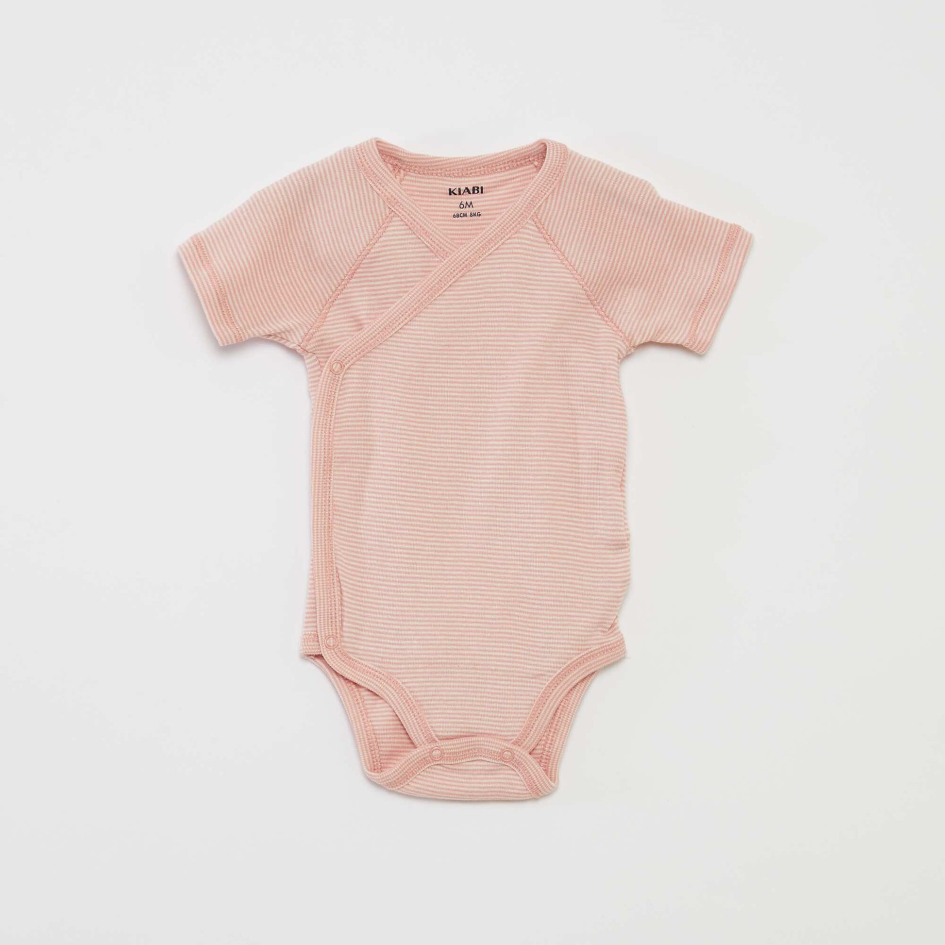 Pack of 3 bodysuits with crossover collar PINK