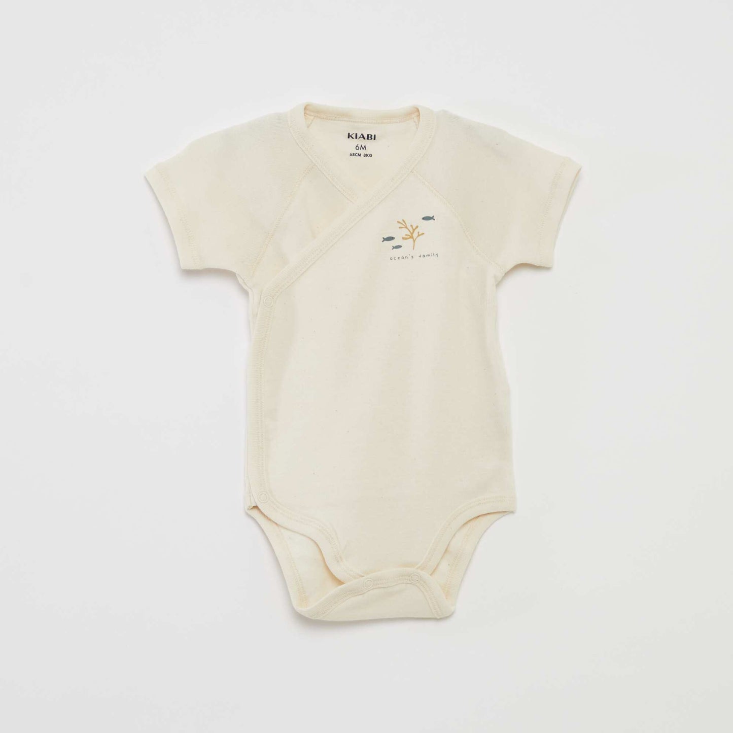 Pack of 3 bodysuits with crossover collar BLUE