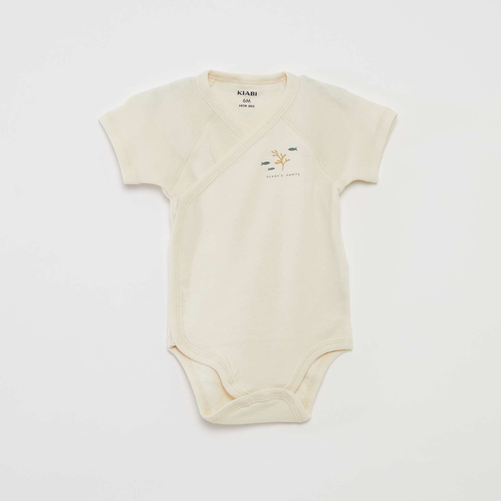 Pack of 3 bodysuits with crossover collar BLUE