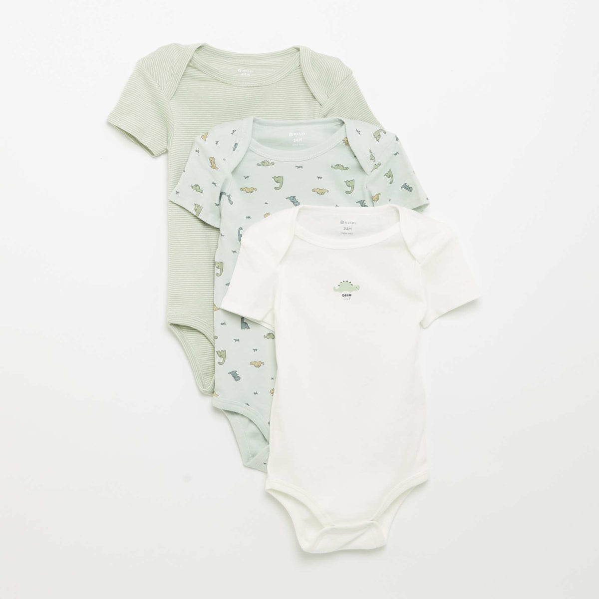 Printed cotton bodysuits - Pack of 3 BLUE
