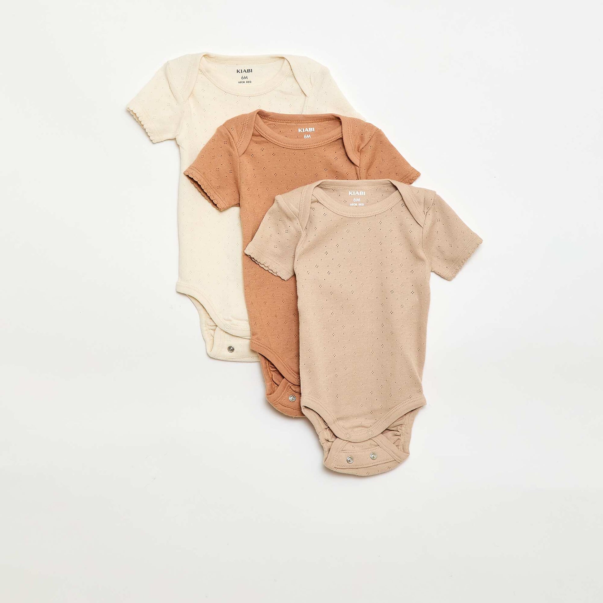 Grow-with-Me Knit Bodysuits - 3-Pack BEIGE