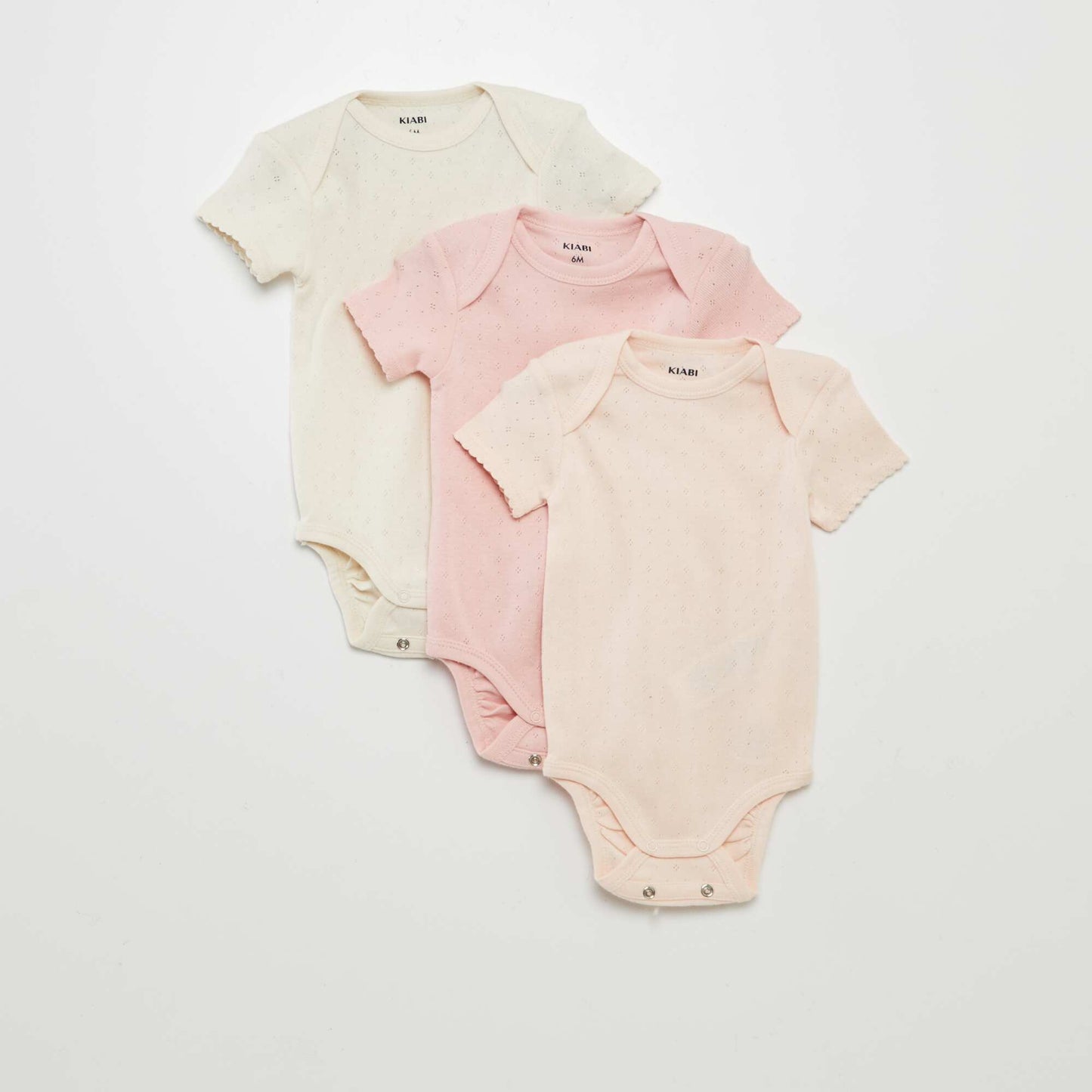 Plain knit bodysuits - Pack of 3 PINK