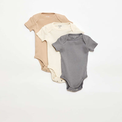 Grow-with-Me Knit Bodysuits - 3-Pack BEIGE