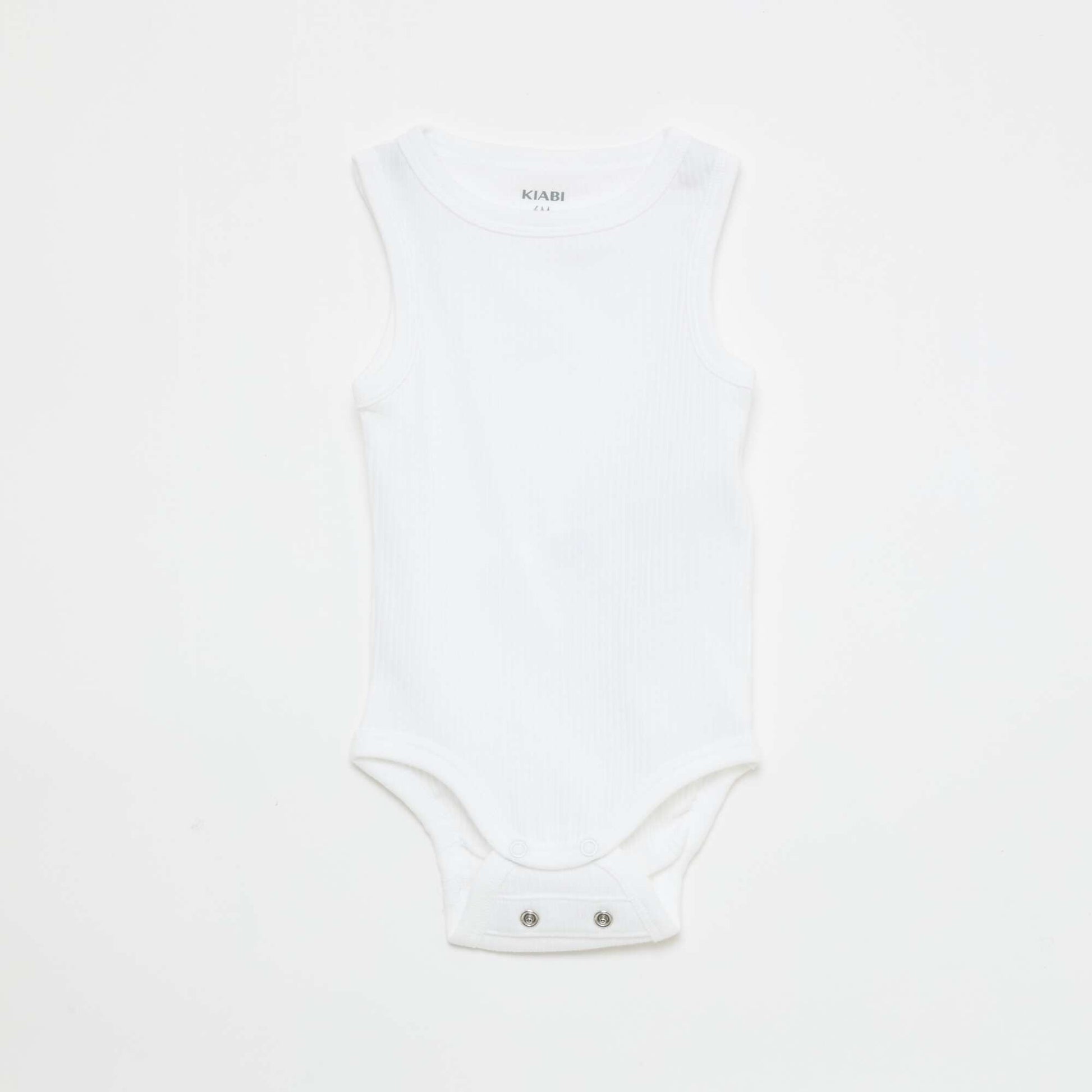 Pack of 3 plain grow-with-them strappy bodysuits WHITE