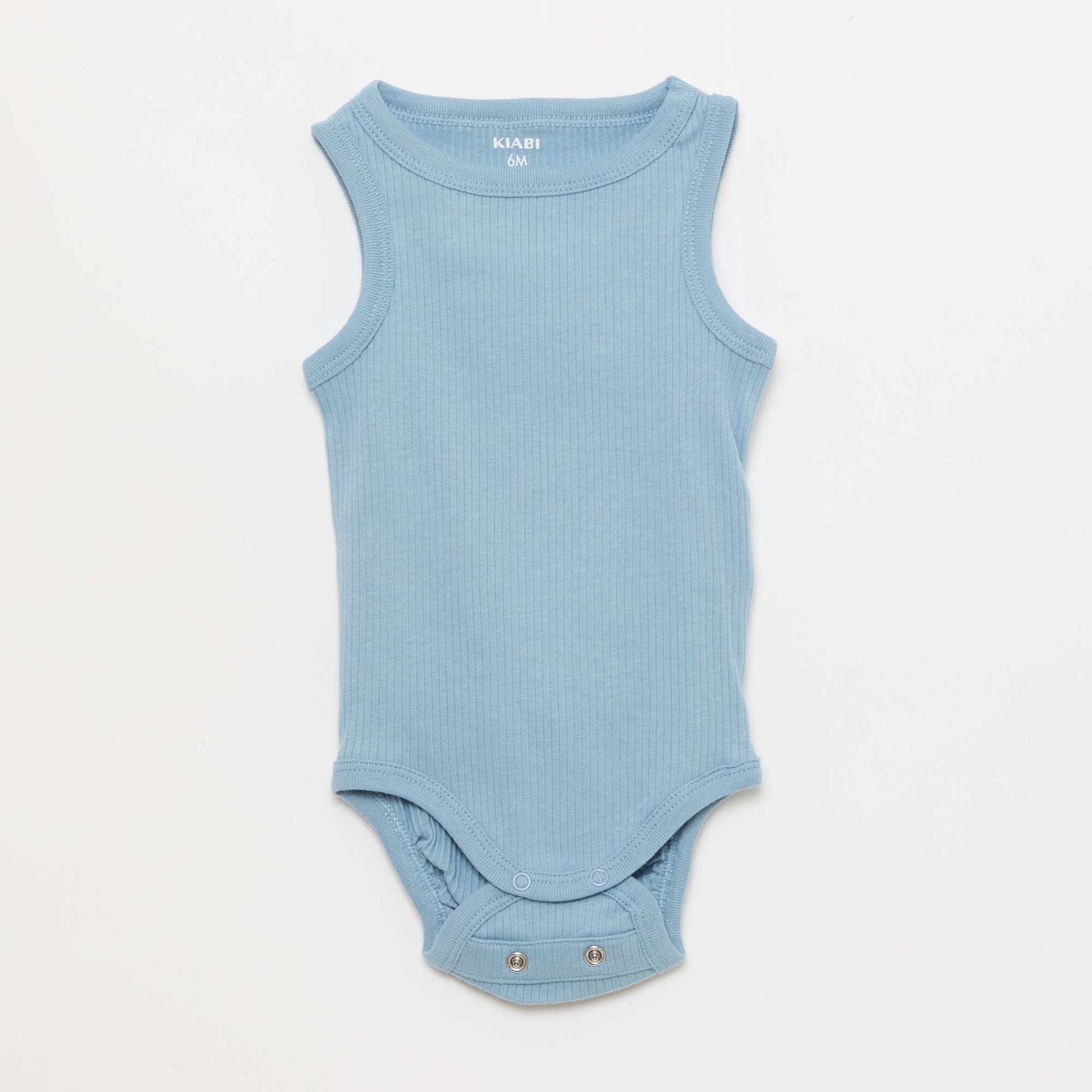 Set of 3 Adjustable Solid Strap Bodysuits BLUE