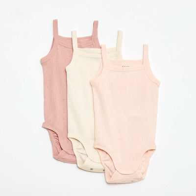 Grow-with-Me Strappy Bodysuits - 3 Pack PINK