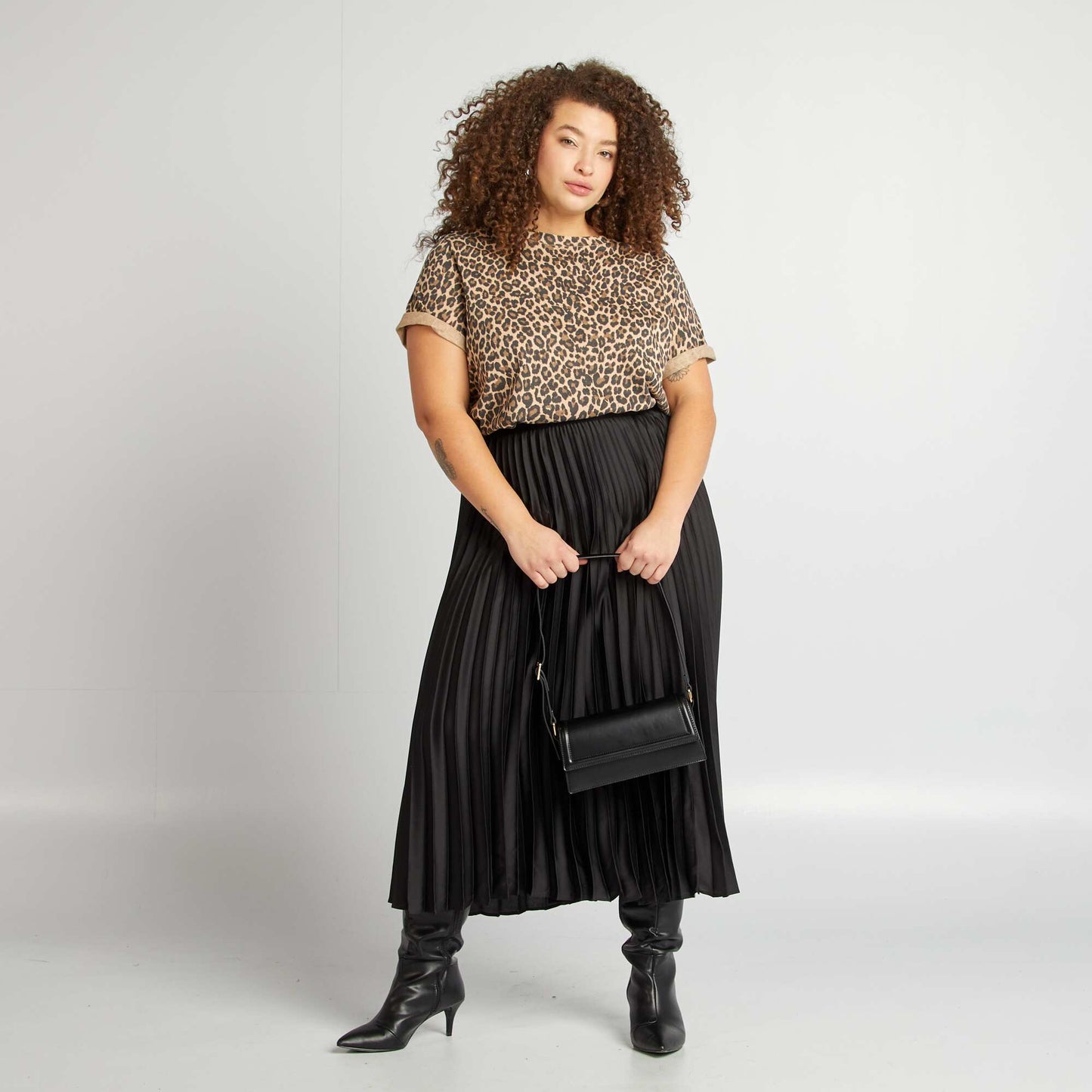 Short-sleeved printed T-shirt BEIGE