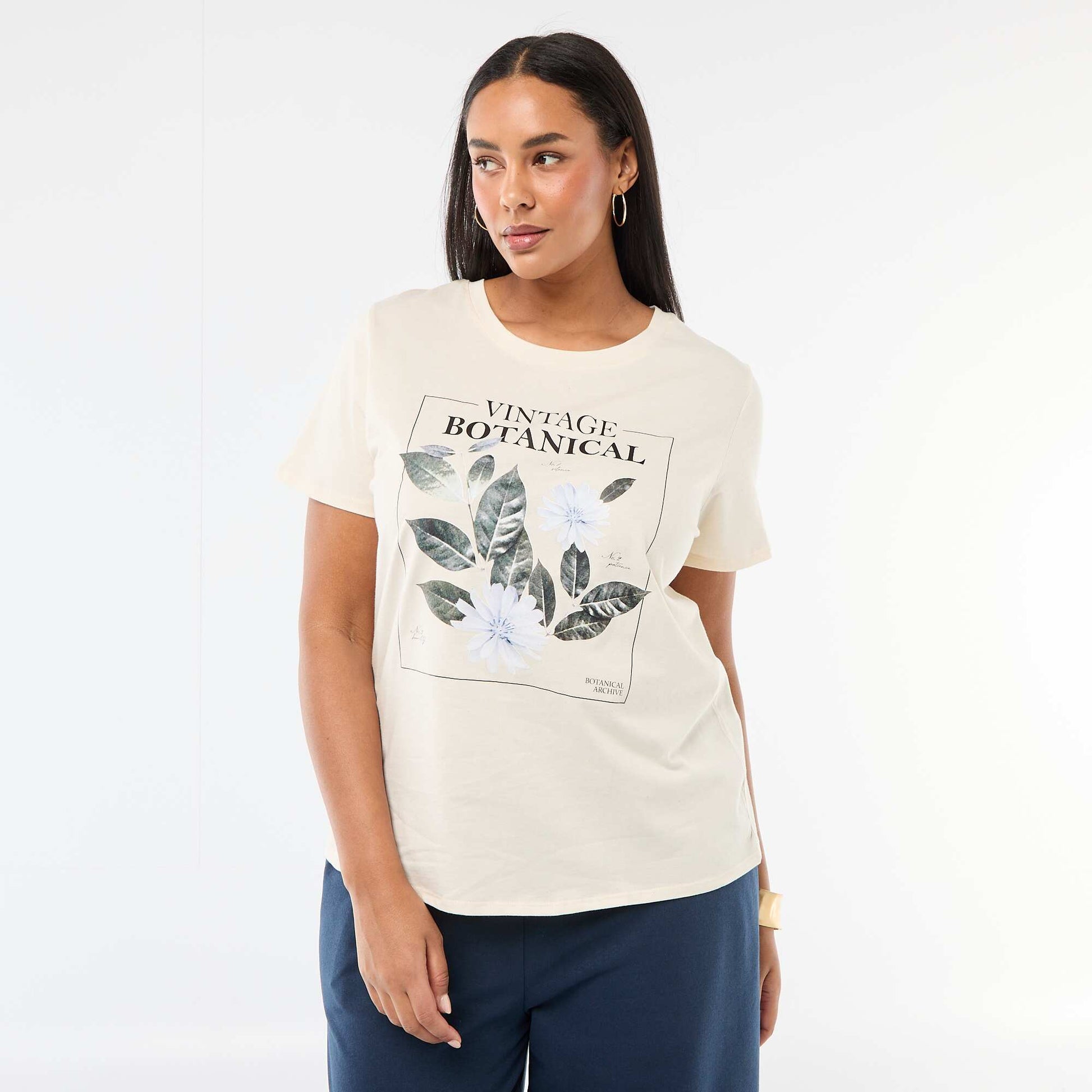Short-sleeved printed T-shirt WHITE