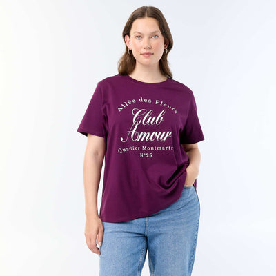 Short-sleeved T-shirt with print PURPLE
