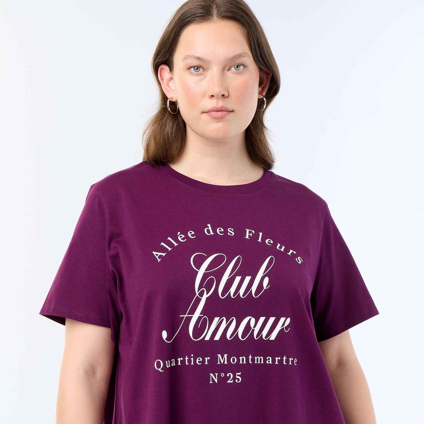 Short-sleeved T-shirt with print PURPLE