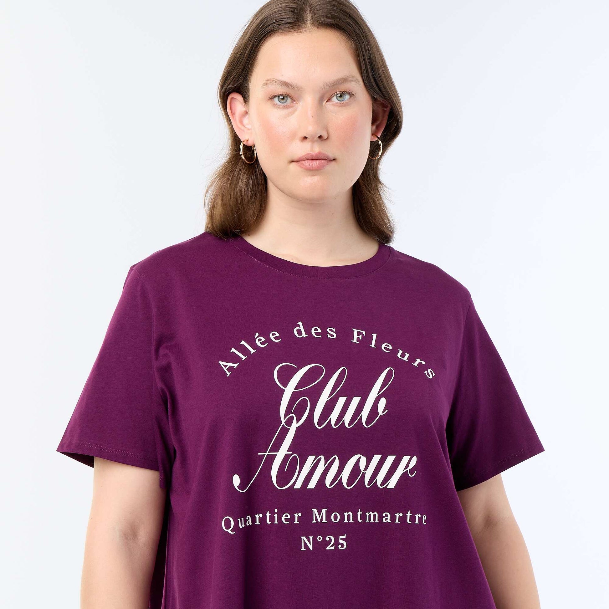 Short-sleeved T-shirt with print PURPLE