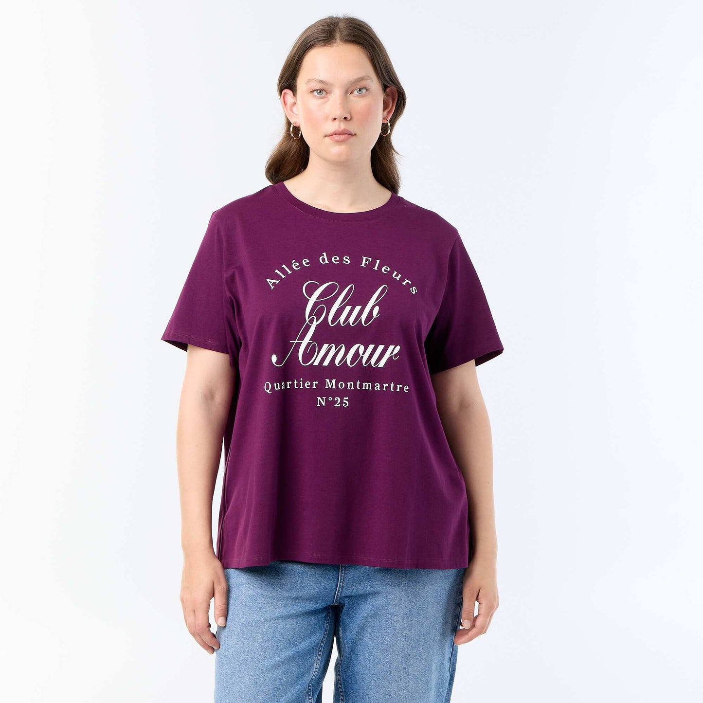 Short-sleeved T-shirt with print PURPLE