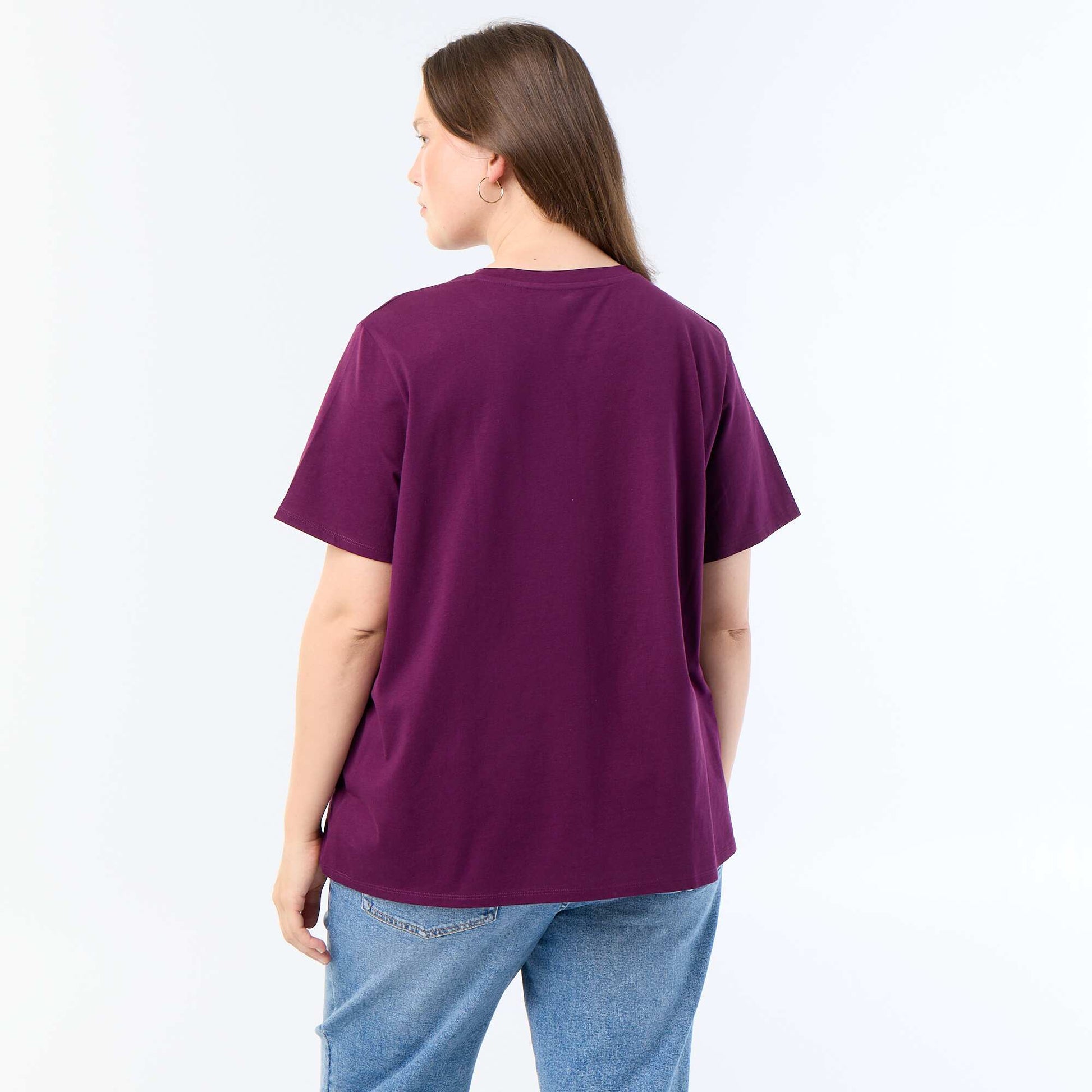 Short-sleeved T-shirt with print PURPLE