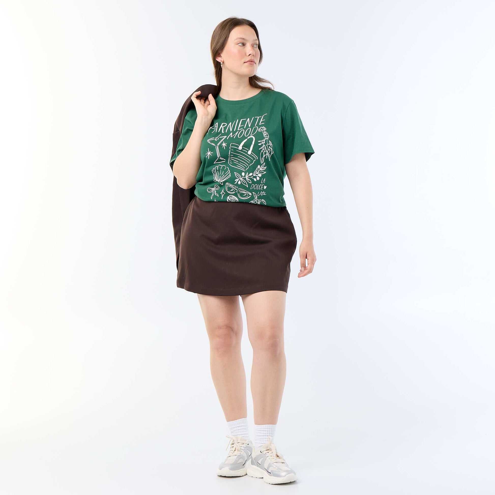 Short-sleeved printed T-shirt GREEN