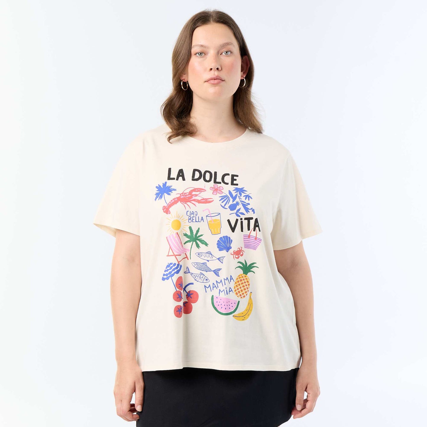 Short-sleeved printed T-shirt WHITE