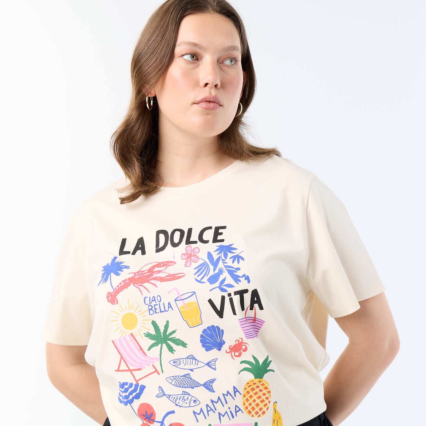 Short-sleeved printed T-shirt WHITE