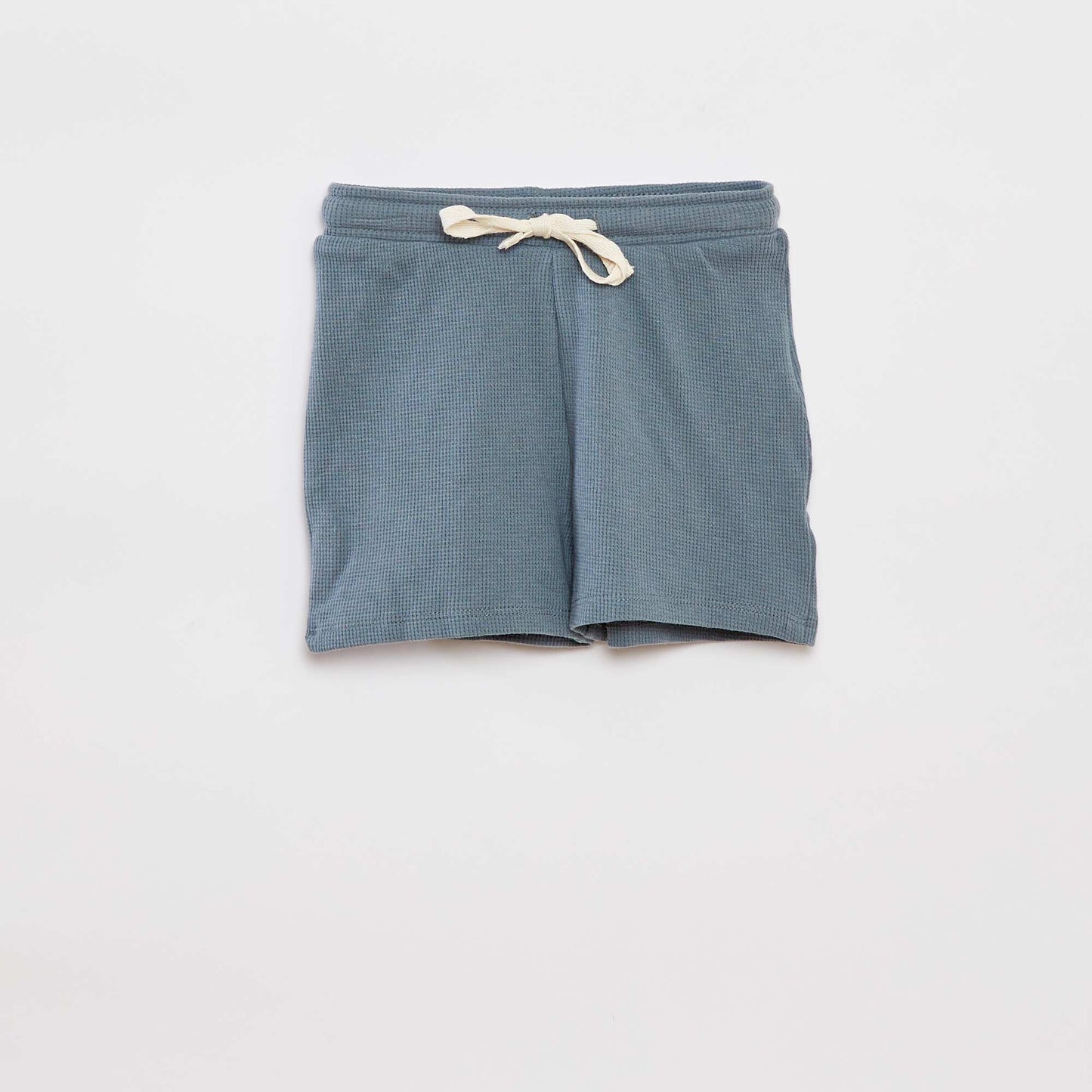 Waffle-knit T-shirt and shorts pyjama set - 2-piece set BLUE