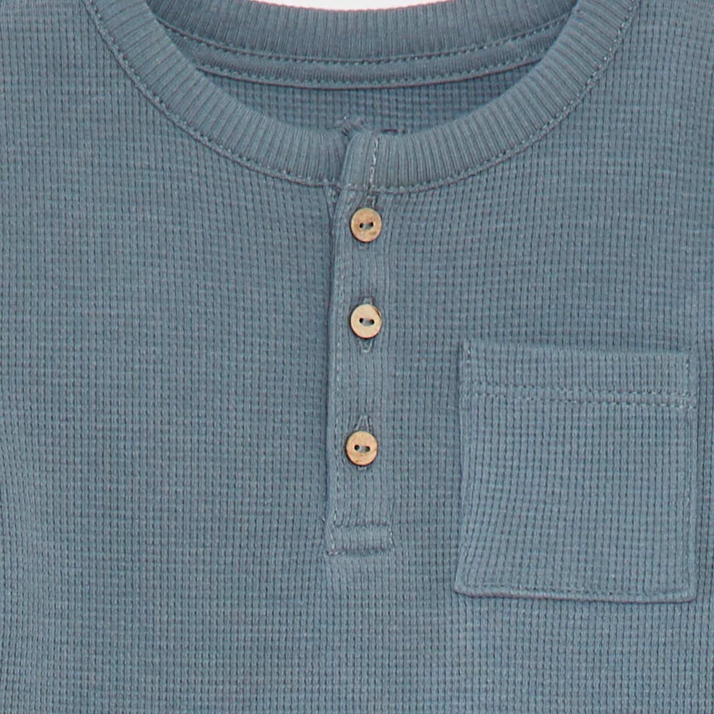 Waffle-knit T-shirt and shorts pyjama set - 2-piece set BLUE