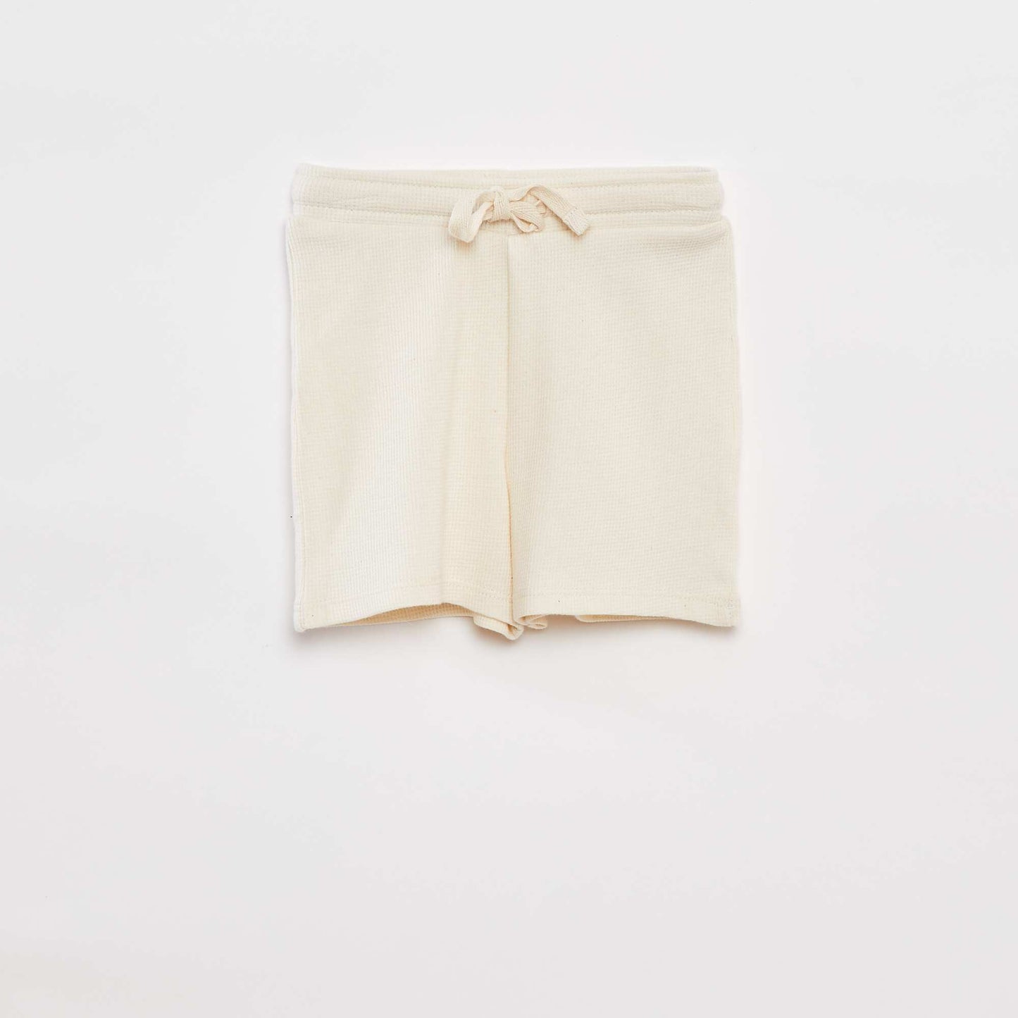 Waffle-knit T-shirt and shorts pyjama set - 2-piece set WHITE