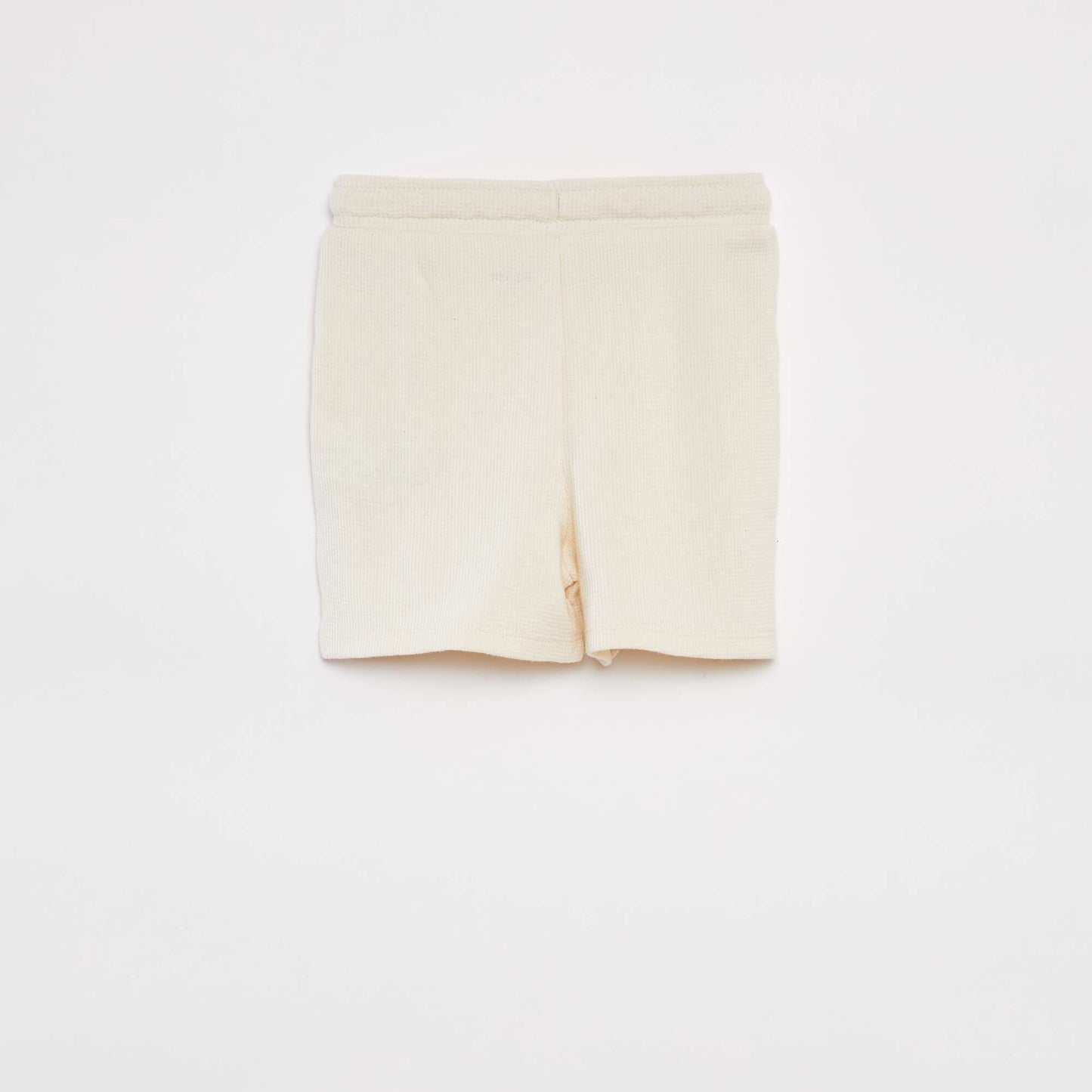 Waffle-knit T-shirt and shorts pyjama set - 2-piece set WHITE