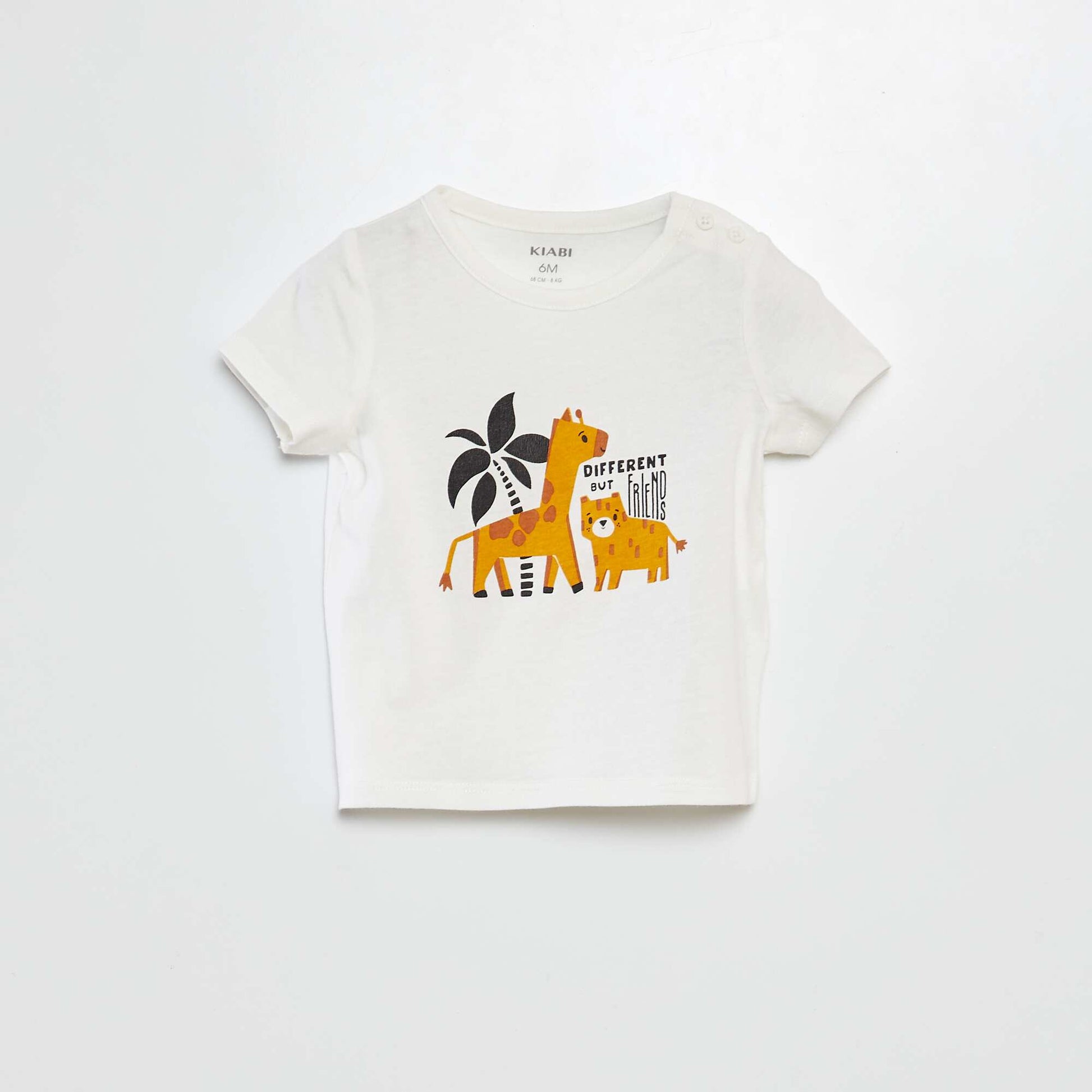 Shop Short-Sleeved Printed T-Shirt White for Babies Online Kiabi UAE