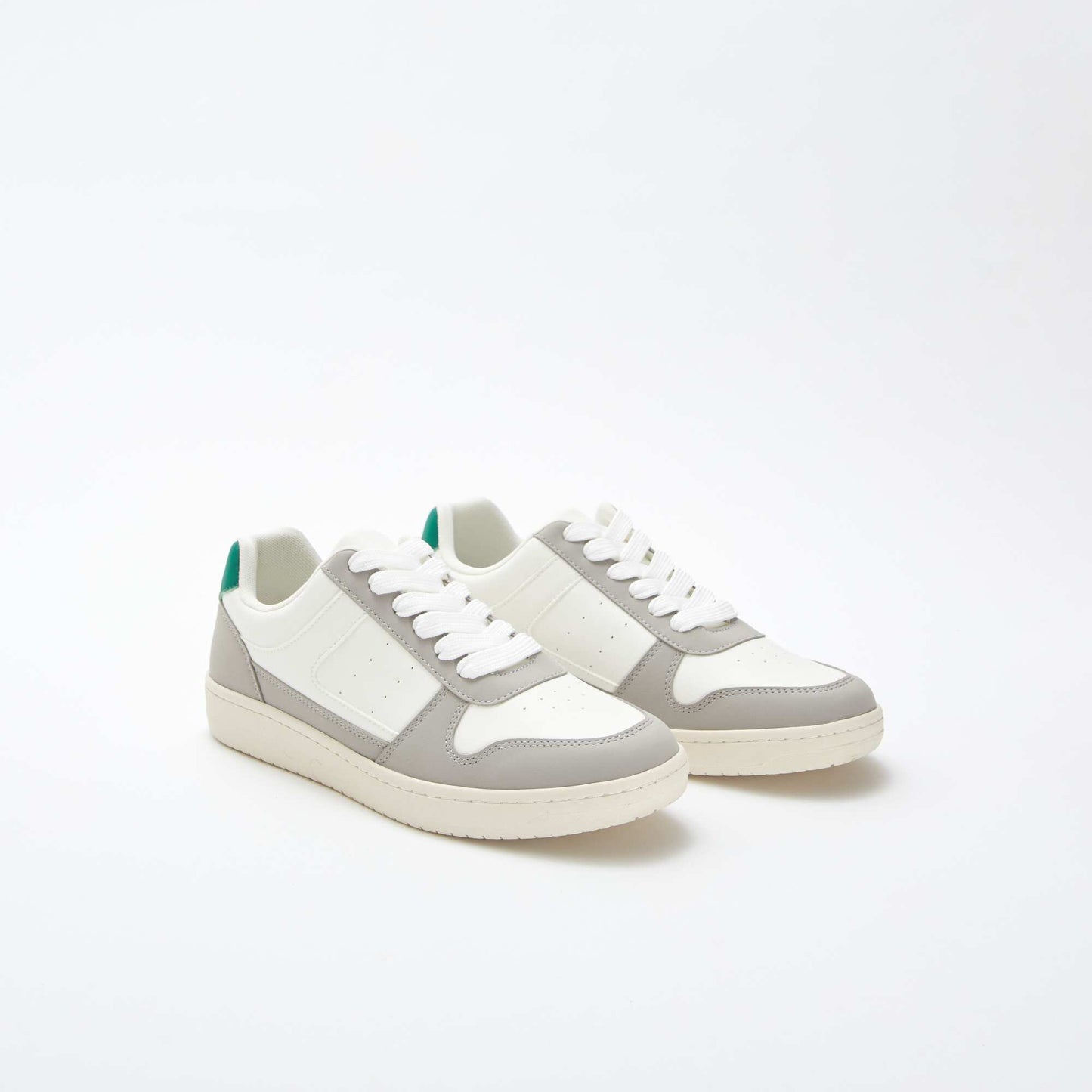 Three-tone low-top trainers GREY