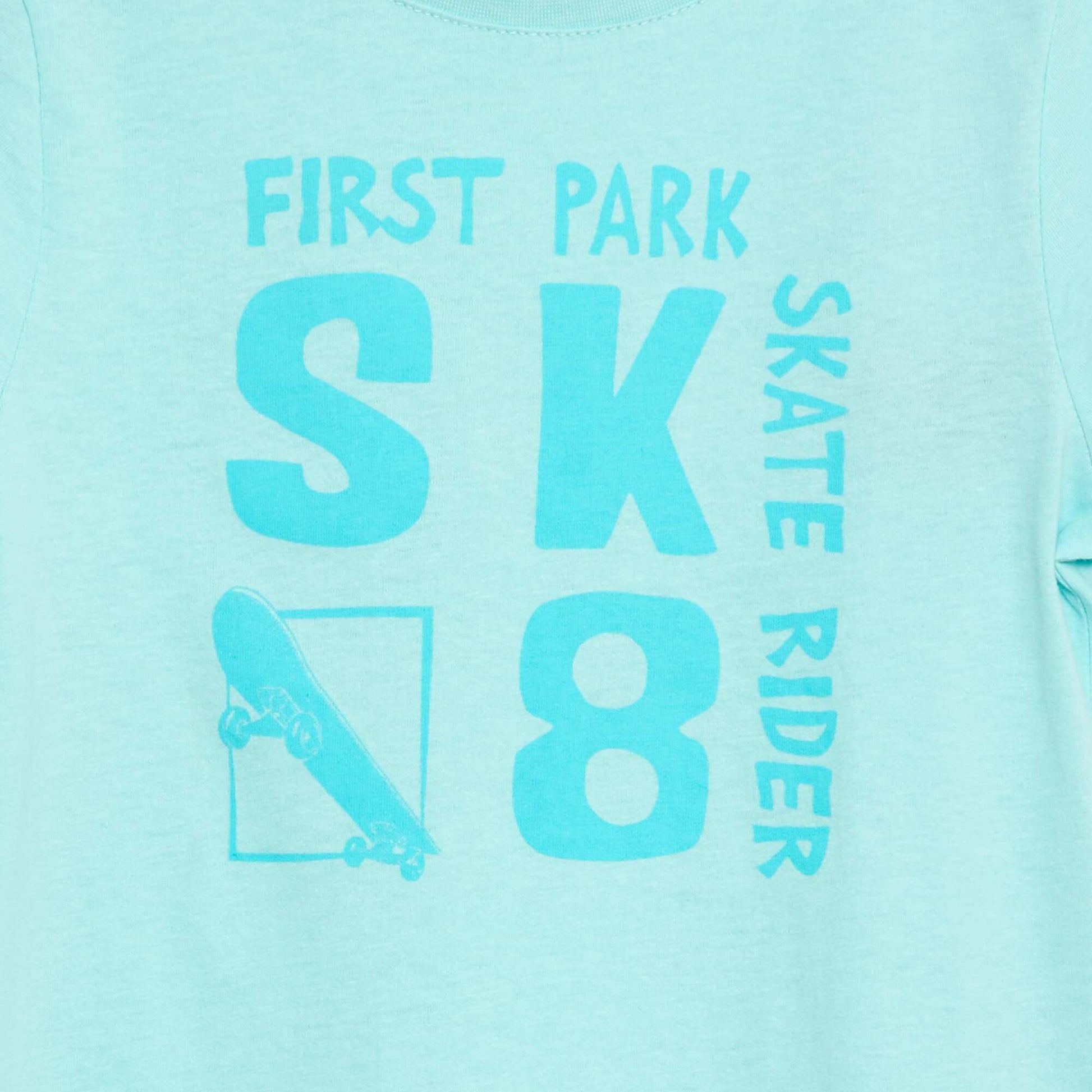 Short-sleeved printed T-shirt BLUE