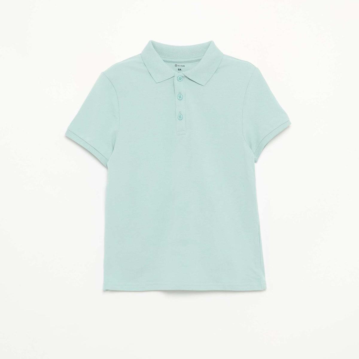 Plain piqué knit polo shirt BLUE