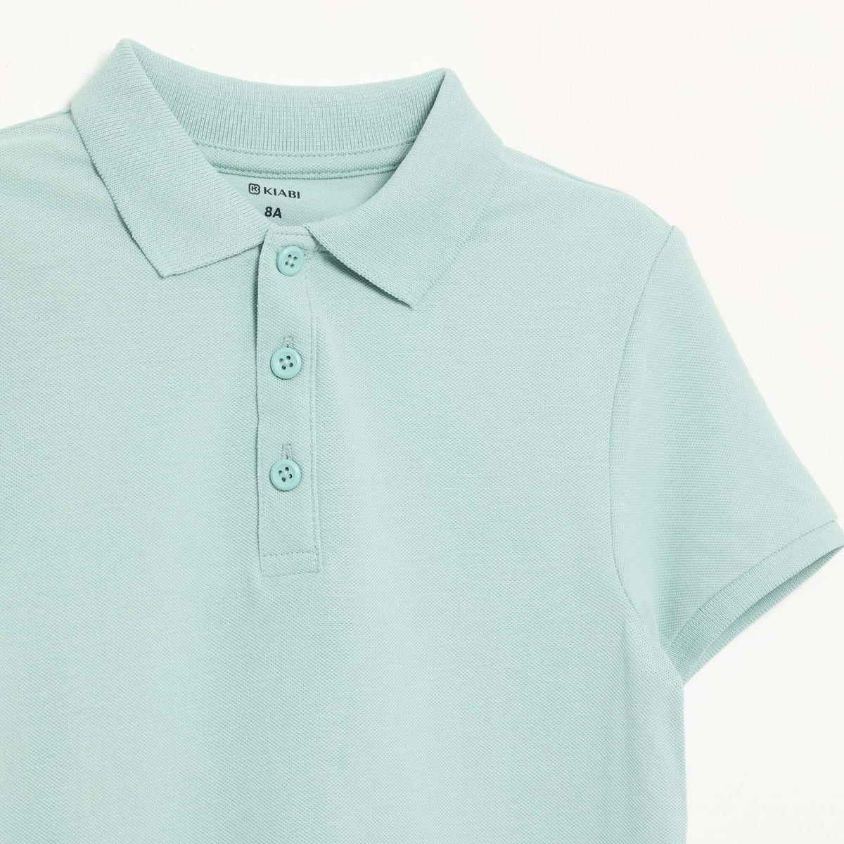 Plain piqué knit polo shirt BLUE
