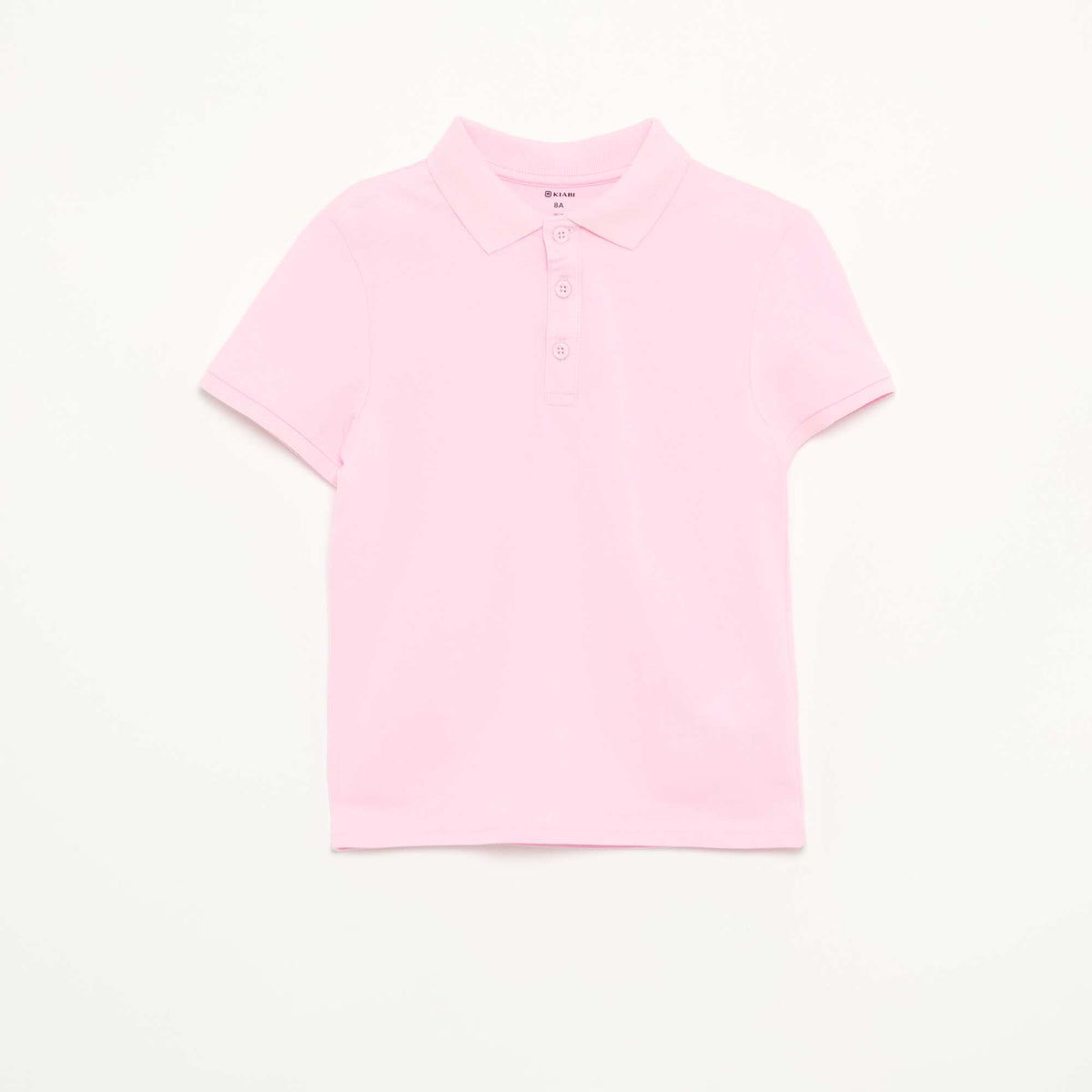 Plain piqué knit polo shirt PINK