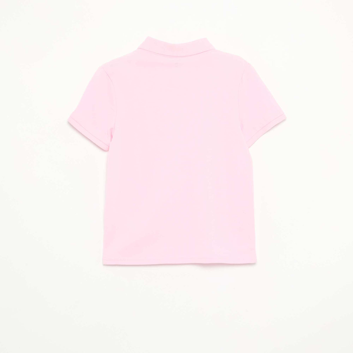 Plain piqué knit polo shirt PINK