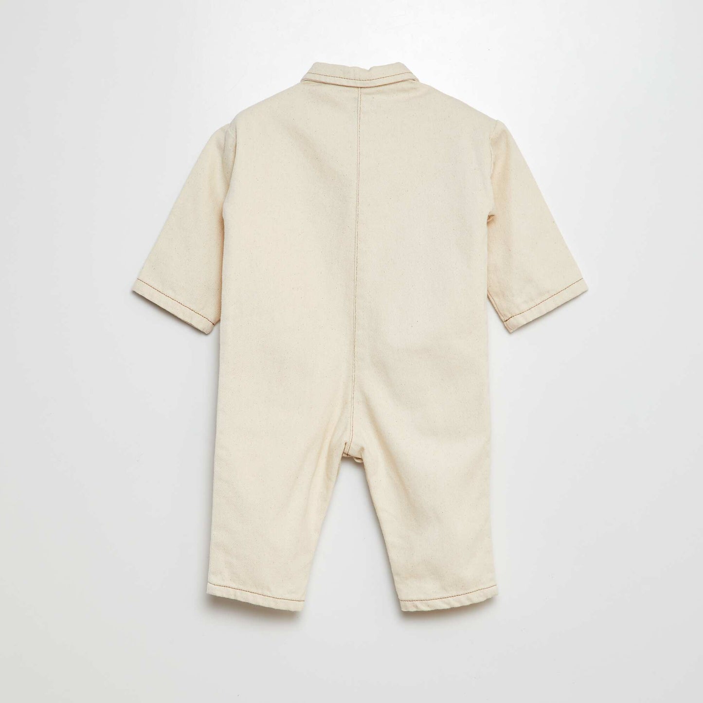 Long romper with roomy pockets WHITE