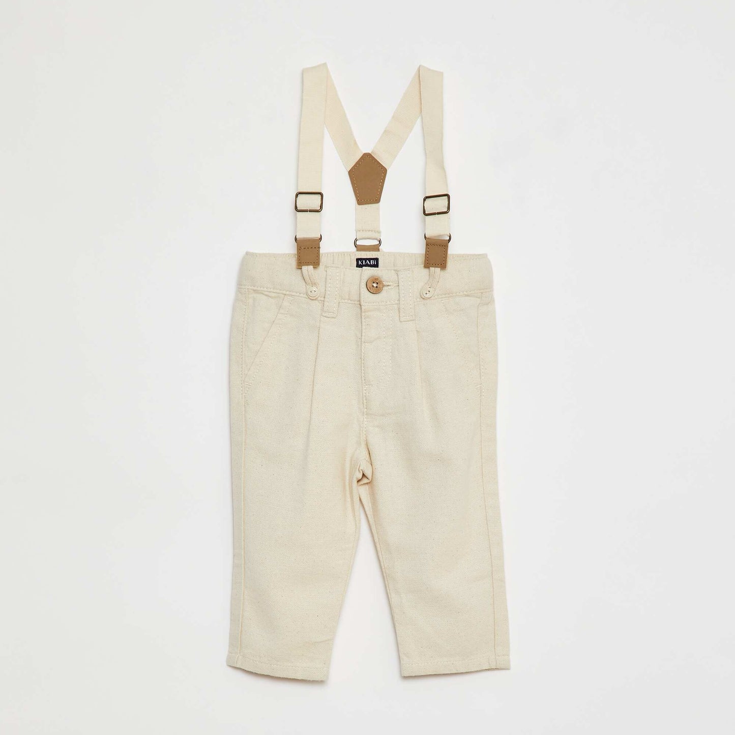 Trousers with braces WHITE