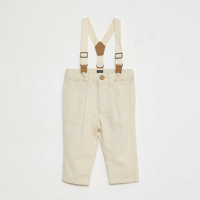Trousers with braces WHITE
