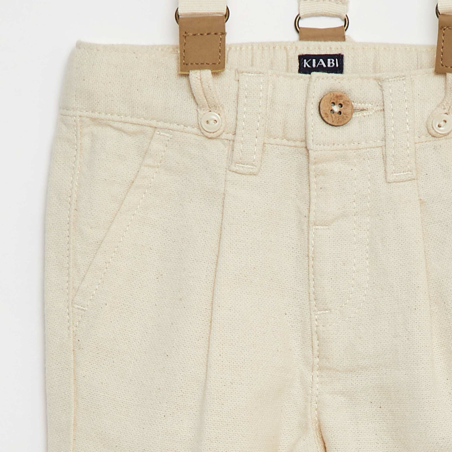 Trousers with braces WHITE