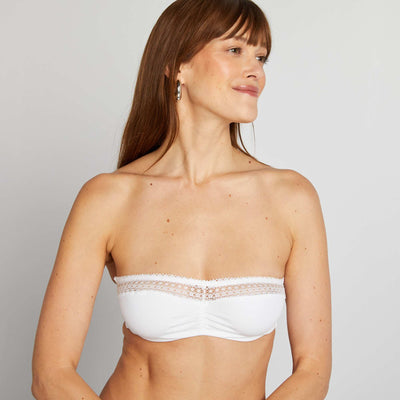 Unpadded bandeau bra WHITE