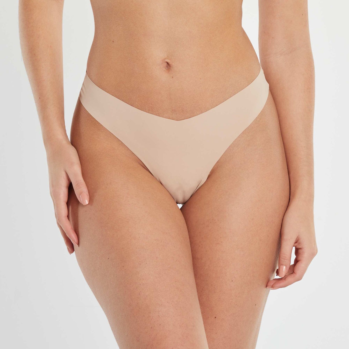 Pack of 2 pairs of seamless microfibre tanga briefs PINK