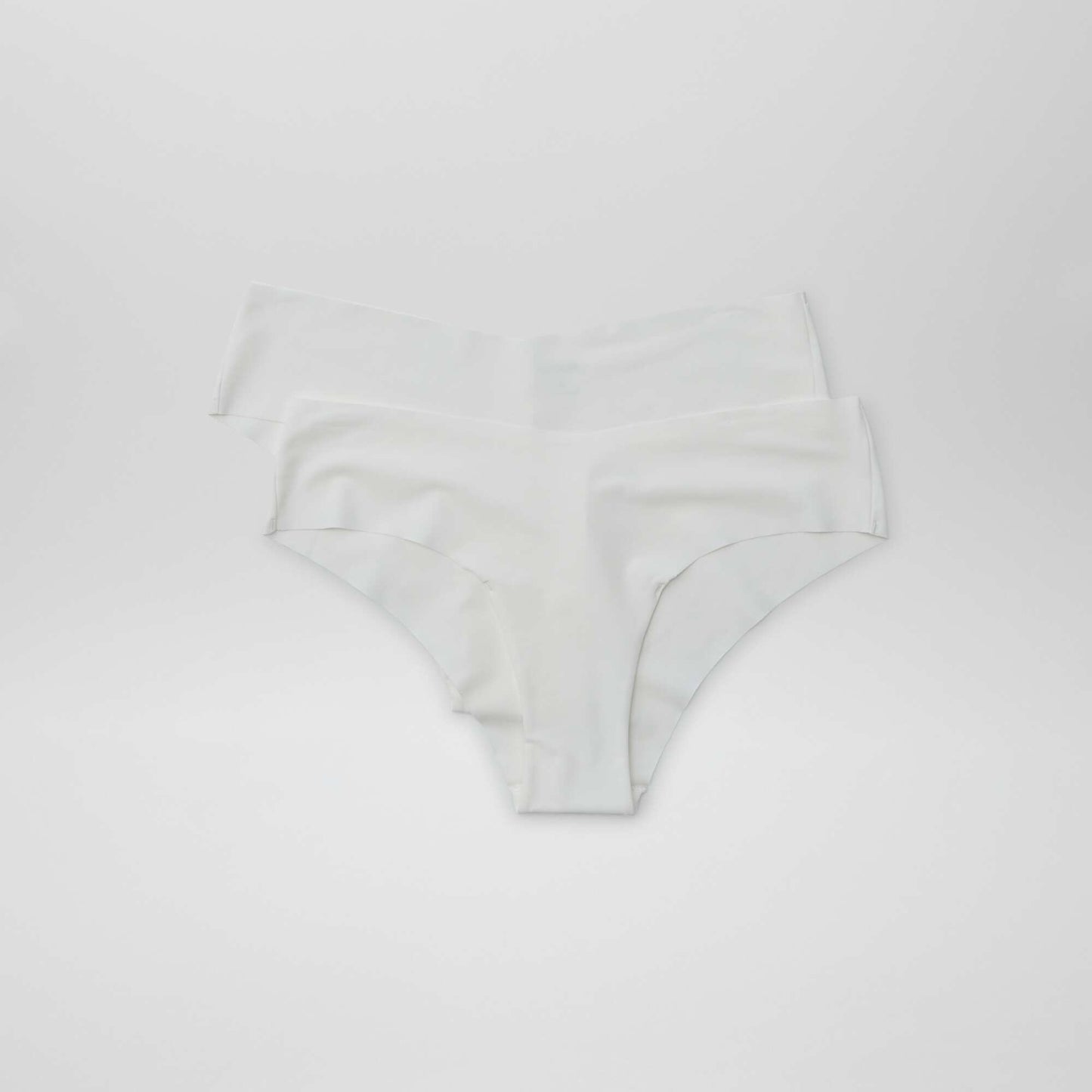 Pack of 2 pairs of seamless microfibre boy shorts WHITE